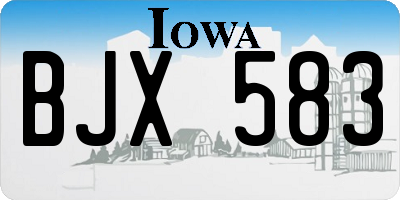 IA license plate BJX583