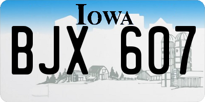 IA license plate BJX607