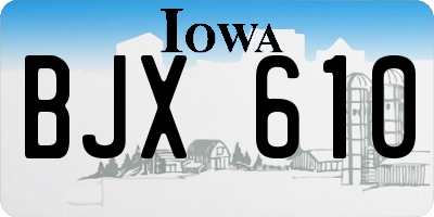 IA license plate BJX610