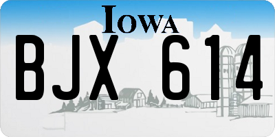 IA license plate BJX614