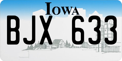 IA license plate BJX633