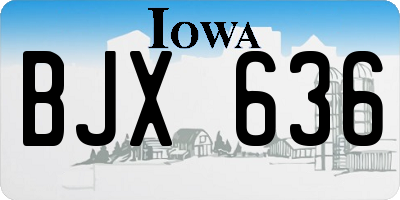 IA license plate BJX636