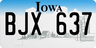 IA license plate BJX637