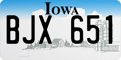 IA license plate BJX651