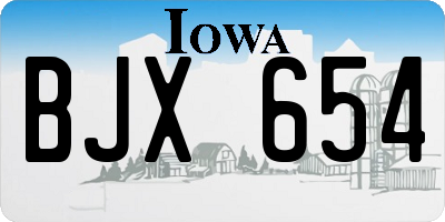 IA license plate BJX654
