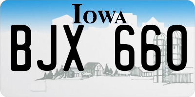 IA license plate BJX660
