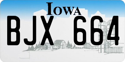 IA license plate BJX664