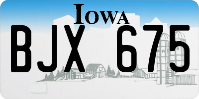 IA license plate BJX675