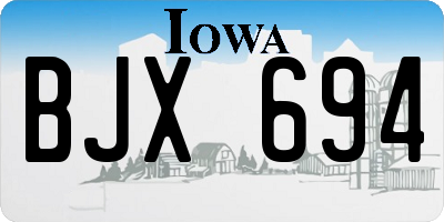 IA license plate BJX694