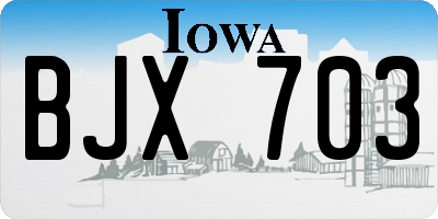 IA license plate BJX703