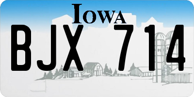 IA license plate BJX714