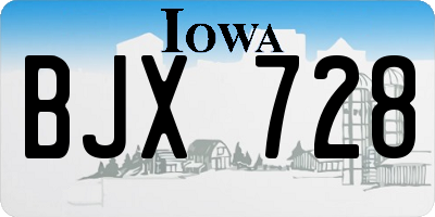 IA license plate BJX728
