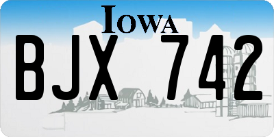 IA license plate BJX742