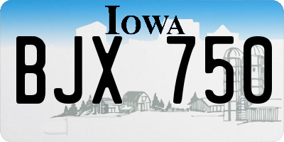 IA license plate BJX750