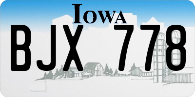 IA license plate BJX778
