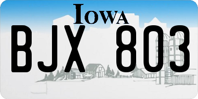 IA license plate BJX803