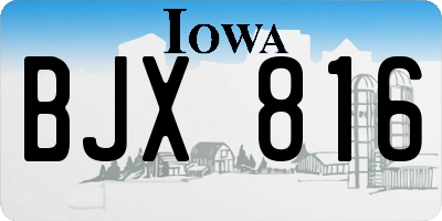 IA license plate BJX816