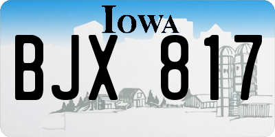 IA license plate BJX817
