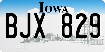 IA license plate BJX829