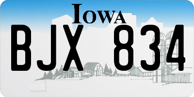 IA license plate BJX834