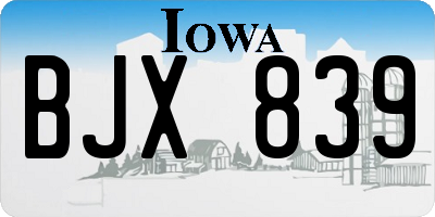 IA license plate BJX839