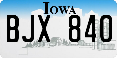 IA license plate BJX840