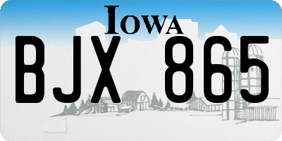 IA license plate BJX865