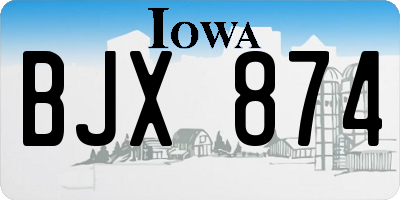 IA license plate BJX874