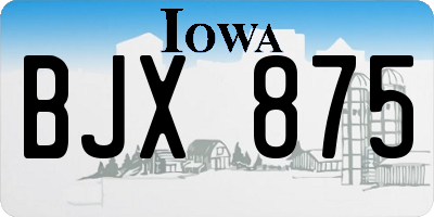 IA license plate BJX875