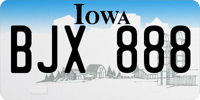 IA license plate BJX888