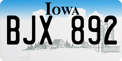 IA license plate BJX892