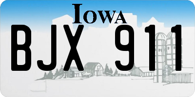IA license plate BJX911