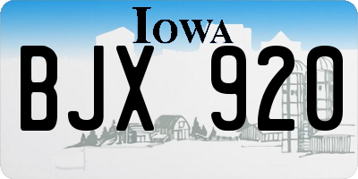 IA license plate BJX920