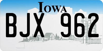IA license plate BJX962
