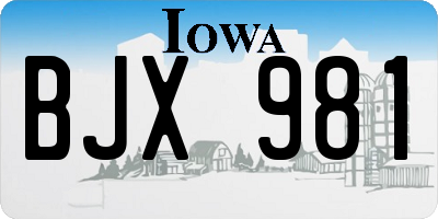 IA license plate BJX981