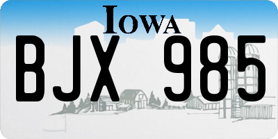 IA license plate BJX985
