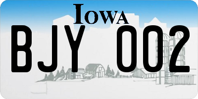 IA license plate BJY002