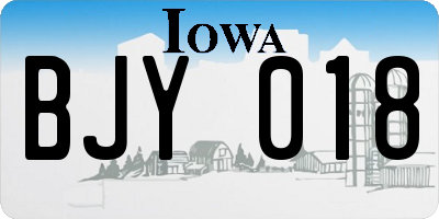 IA license plate BJY018