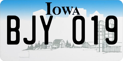 IA license plate BJY019