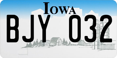 IA license plate BJY032