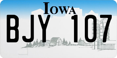 IA license plate BJY107