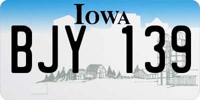 IA license plate BJY139