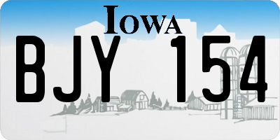 IA license plate BJY154