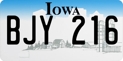 IA license plate BJY216