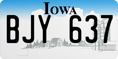 IA license plate BJY637