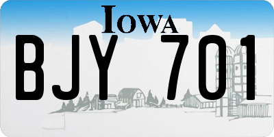 IA license plate BJY701