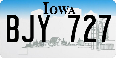 IA license plate BJY727