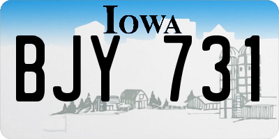 IA license plate BJY731