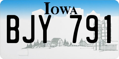 IA license plate BJY791