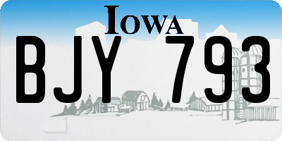 IA license plate BJY793